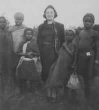 Molly Picon and Children in South Africa, 1937