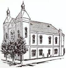 Drawing of the First Hebrew Congregation, Oakland, California, circa 1886