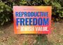 Sign that reads "Reproductive Freedom is a Jewish Value"