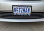 License plate reading "RBTZMAN" 