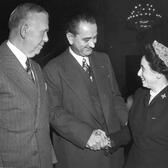 Anna Rosenberg, General George C. Marshall and Lyndon Johnson, 1951