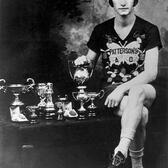 Bobbie Rosenfeld with Trophies, circa 1920s