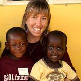 Brooke Stern with Ugandan Children