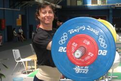 Nora Köppel in the weightlifting gymnasium in Beijing, 2008. 