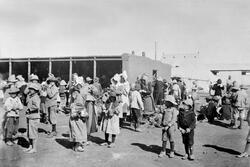 Boer women and children in a British concentration camp during the Boer war