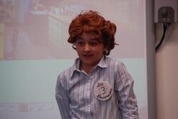 Dorrit Corwin Dressed Up as Julia Child for School Presentation