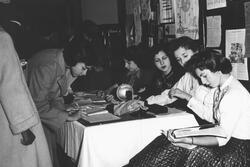 Registration for the 1954 TABS Conference with B'nai B'rith Girls at Freedom House
