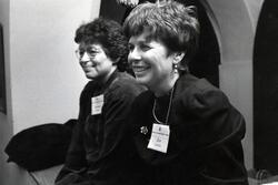 Barbara Dobkin and Eve Landau at Ma'yan's First Feminist Seder, March 1994