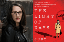 Judy Batalion and the cover of "The Light of Days"
