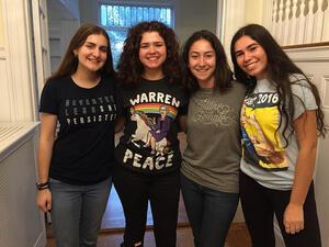Rising Voices Fellows in their feminist t-shirts 