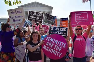 Pro-choice demonstration in front of supreme court