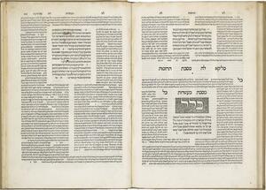 Talmud opened to seder zera'im. 