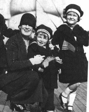 Nora Bayes and her Children Aboard the S.S. Leviathan, 1924