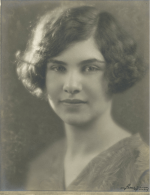 High school portrait of Frances Kallison with bobbed waved hair