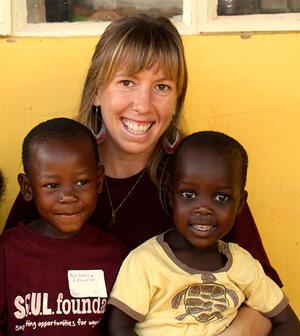 Brooke Stern with Ugandan Children