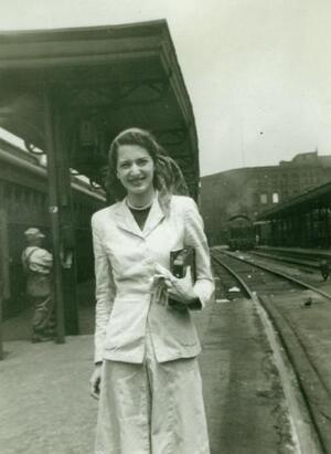Flip Imber at a Train Station, circa the 1940s