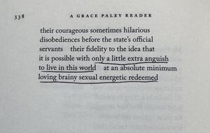 Grace Paley Poem - excerpt of "Sisters"