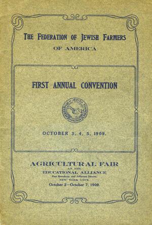 Federation of Jewish Farmers of America Convention Booklet, October 1909