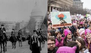 Composite Image of Women's Marches (1913 and 2017)
