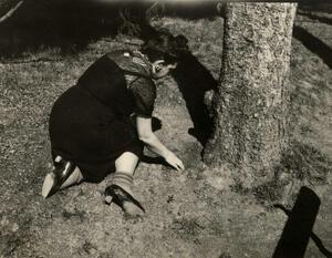 Black and white photograph of Miriam Novitch in Vittel