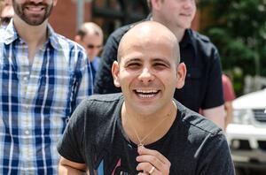 Participant with Star of David at the Boston Pride Parade, 2013