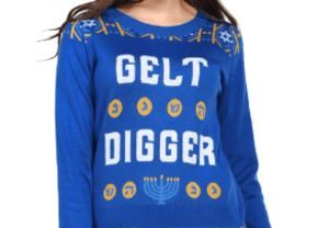 Gelt Digger Hanukkah Sweater