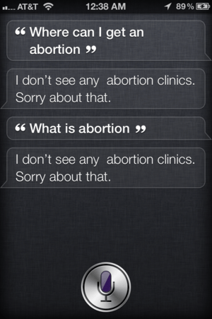 Screenshot of a Conversation with Apple's Siri 