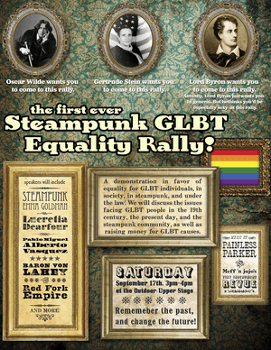 Steampunk LGBT Equality Rally Flyer
