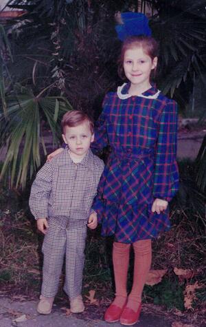 Lydia Kertz and her brother 1991