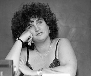 Lesbian activist and writer Joan Nestle at the 1987 Lesbian Smut Writers Conference