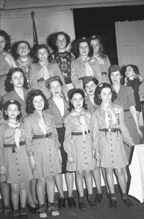Girls Scouts Chapter of Congregation B'nai David, Detroit, Michigan, circa 1945