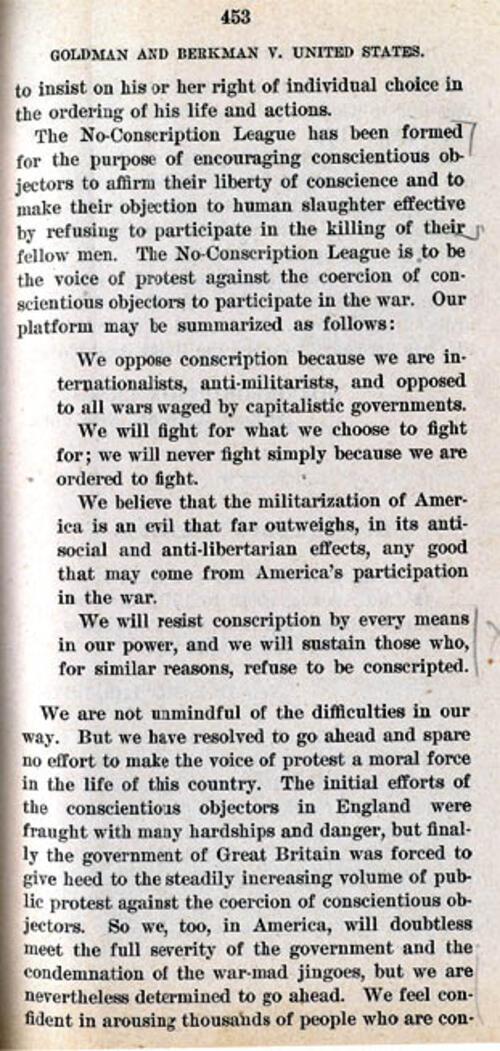 Manifesto of the No-Conscription League circa 1917, page 3