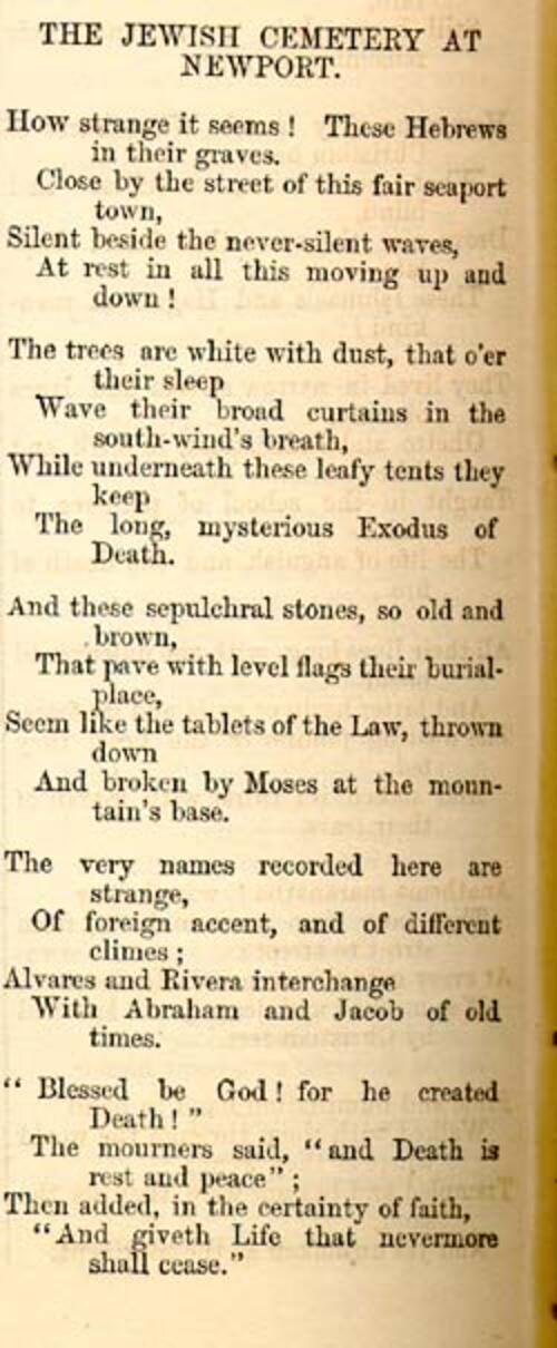 "The Jewish Cemetery at Newport," by Emma Lazarus, page 1