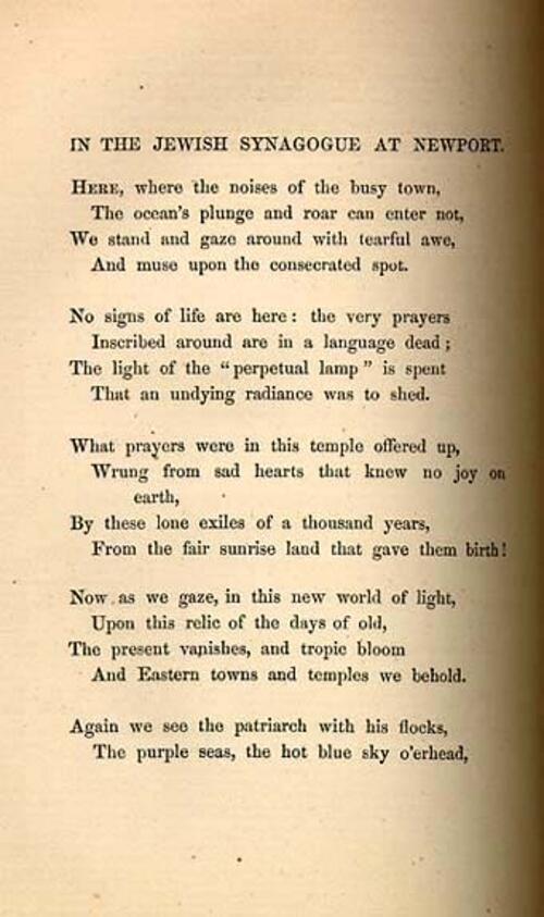 "In the Jewish Synagogue at Newport," by Emma Lazarus, page 1