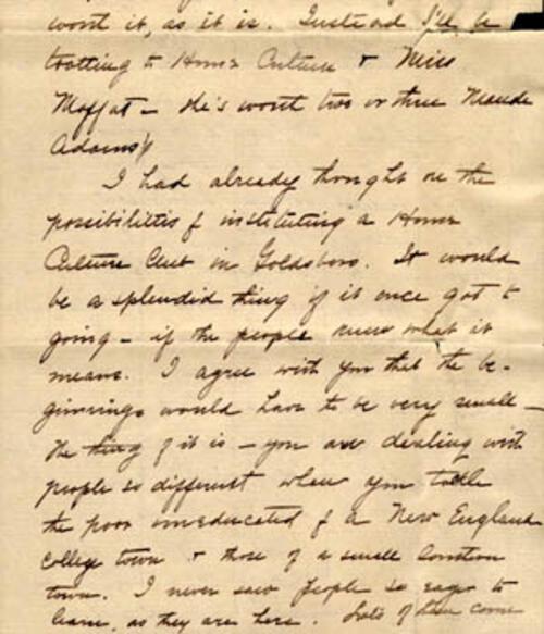 Letter from Gertrude Weil to her Family, November 20, 1898 - excerpt from page 11