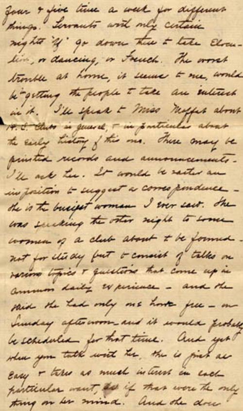 Letter from Gertrude Weil to her Family, November 20, 1898 - excerpt from page 12