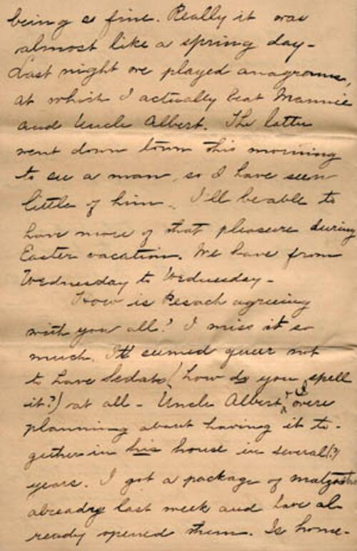 Letter from Gertrude Weil to her Family, March 29, 1896, page 4