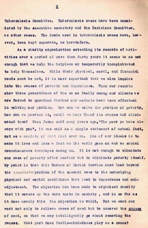 Gertrude Weil's Annual Report as President of the Goldsboro Bureau of Social Service, page 2, January 13, 1927