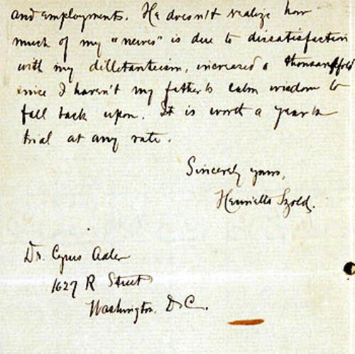 Letter from Henrietta Szold to Cyrus Adler, February 18, 1903, page 3