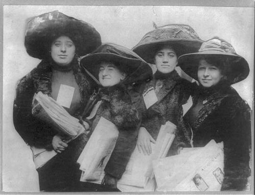 Women Strikers Selling Newspapers circa 1910