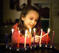 A Child Lighting Candles
