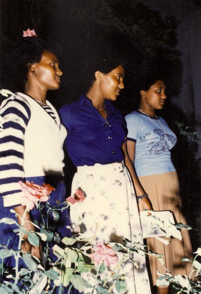 (L-R) Saara Getachew, Miriam Mamu, Shoshana Mischaratu. Israel,1985.