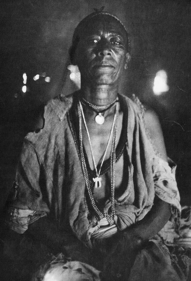 Ethiopian Jewish woman wearing necklace with Hebrew symbol chai, 1984-5.