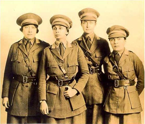 Irma Lindheim and Others in the Motor Corps of America, circa 1910s