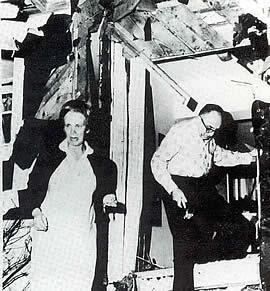 Rabbi Perry Nussbaum and wife after bombing of their home