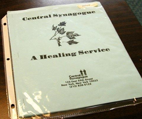 Healing Service Published by Central Synagogue 