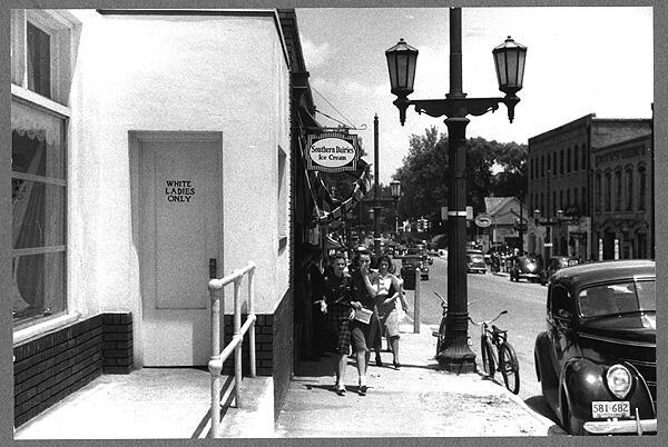 "Street Scene Near Bus Station in Durham, North Carolina" Jack Delano, May 1940