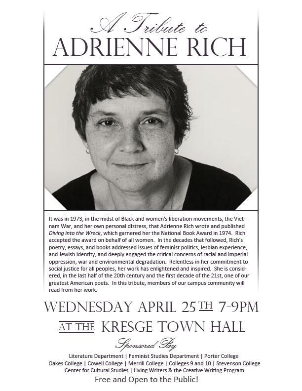 Program for an Adrianne Rich Tribute