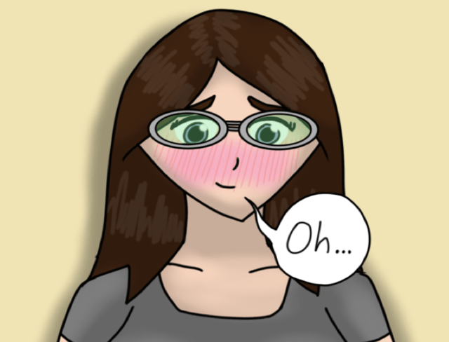 Cartoon Image of a Girl Looking Embarrassed