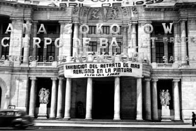Marquee of Anna Sokolow's Mexico City Performance, 1939
